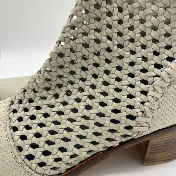 Free People White Gray In The Loop Woven Ankle Boots Women's size 41 / 10.5 - Picture 8 of 12